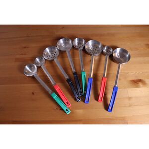 Portion Control Serving Spoons (Set of 8), Slotted & Unslotted Portion Scoops